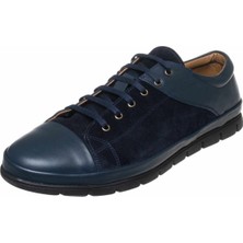 Costo Shoes EU1840 Lacivert Nubuklıu 4 Mevsim Büyük Numara Üst Kalite Erkek Ayakkabısı