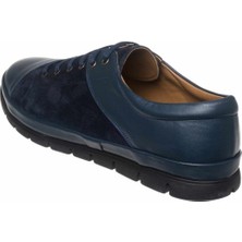 Costo Shoes EU1840 Lacivert Nubuklıu 4 Mevsim Büyük Numara Üst Kalite Erkek Ayakkabısı