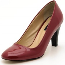Costo Shoes 1923 Bordo Rugan Topuklu Büyük Numara Kadın Ayakkabıları