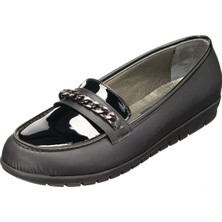 Costo Shoes 41,42,43,44 Siyah Yağlı Deri Saraç Dikişli Rahat Dişli Taban Leofar Zincir Aksesuarlı Büyük Numara Kadın Bot