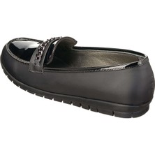 Costo Shoes 41,42,43,44 Siyah Yağlı Deri Saraç Dikişli Rahat Dişli Taban Leofar Zincir Aksesuarlı Büyük Numara Kadın Bot