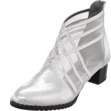 Costo Shoes GG2016 Gümüş Fileli Özel Seri Yeni Sezon Büyük Numara Kadın Topuklu Ayakkabı