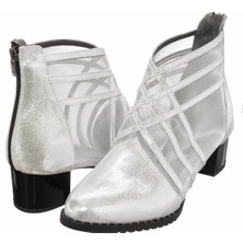 Costo Shoes GG2016 Gümüş Fileli Özel Seri Yeni Sezon Büyük Numara Kadın Topuklu Ayakkabı