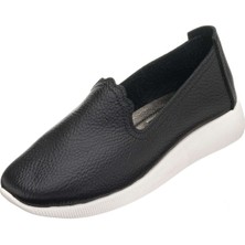 Costo Shoes 41-42-43-44 Numaralarda N0609 Siyah Soft Deri Çok Hafif Yumuşak  Taban Büyük Numara Kadın Ayakkabı