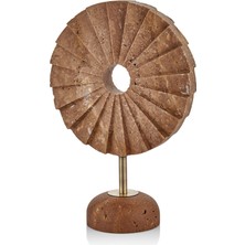 Evza Mermer Kahverengi Traverten Pervane Kaideli Dekor 13*24,5*38 cm