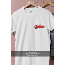 Oversize Marvel Avengers Logo  Cep Tasarımlı Unisex T-Shirt