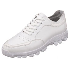 Costo Shoes KH2023 Beyaz Deri Büyük Numara Spor Ayakkabı