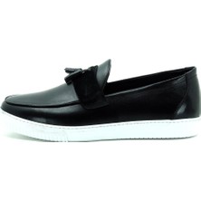Costo Shoes Poyraz-01 Siyah Dana Derisi Büyük Numara Erkek Spor Ayakkabısı Rahat Geniş Kalıp Şık