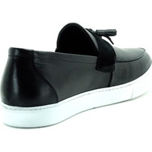 Costo Shoes Poyraz-01 Siyah Dana Derisi Büyük Numara Erkek Spor Ayakkabısı Rahat Geniş Kalıp Şık