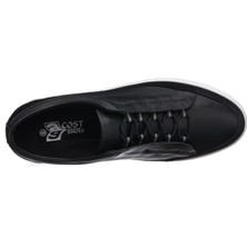Costo Shoes Kadir-03 Siyah Deri Büyük Numara Erkek Spor Ayakkabısı Rahat Geniş Kalıp Şık