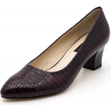 Costo Shoes 1023  Bordo Lezar Büyük Numara Bayan Ayakkabısı