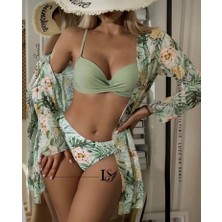 Ropikal Yeşil Luxury Desıgn Gömlek & Bikini Seti