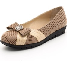 Costo Shoes 18539 Vizon Damla Baskı Büyük Numara Babet