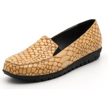 Costo Shoes 200592 Taba Timsah Baski Büyük Numara Bayan Ayakkabı