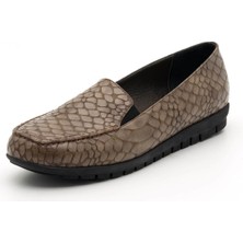 Costo Shoes 200592 Vizon Timsah Baski Büyük Numara Bayan Ayakkabı