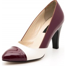 Costo Shoes 63259 Bordo Beyaz Büyük Numara Bayan Ayakkabıları