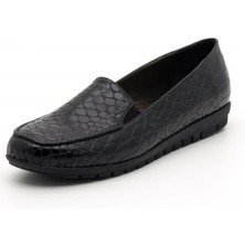 Costo Shoes 200592 Siyah Timsah Baski Büyük Numara Bayan Ayakkabı