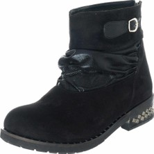 Costo Shoes K358-1 Siyah Süet Kadın Büyük Numara Bot