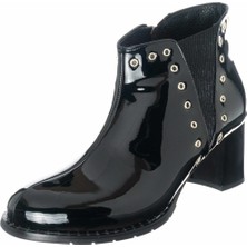 Costo Shoes K268-1 Siyah Rugan Kadın Büyük Numara Bot