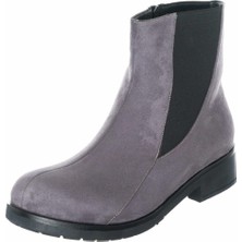 Costo Shoes K418 Gri Süet Yeni Sezon Büyük Numara Kadın Botlar