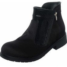 Costo Shoes K505-1 Siyah Süet Büyük Numara Kadın Botları