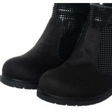 Costo Shoes K505-1 Siyah Süet Büyük Numara Kadın Botları