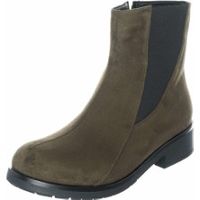 Costo Shoes K418 Haki Süet Yeni Sezon Büyük Numara Kadın Botlar
