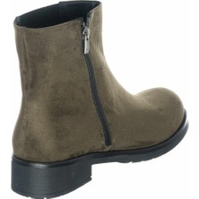 Costo Shoes K418 Haki Süet Yeni Sezon Büyük Numara Kadın Botlar
