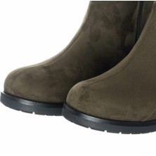 Costo Shoes K418 Haki Süet Yeni Sezon Büyük Numara Kadın Botlar