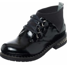 Costo Shoes K406-5 Siyah Rugan Büyük Numara Kadın Botları