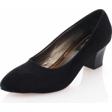 Costo Shoes 1023 Siyah Suet Büyük Numara Bayan Ayakkabısı