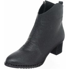 Costo Shoes K976 Siyah Baskılı Büyük Numara Kadın Bot