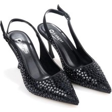 Pisagor PS-32150 Kadın 7 cm Arkası Açık Abiye Stiletto Ayakkabı