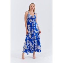 Arben Boutique Askılı Viscon Elbise - Saks