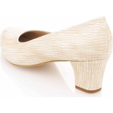Costo Shoes 1023 Krem Lezar Büyük Numara Bayan Ayakkabısı
