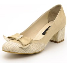 Costo Shoes 801-51012 Krem Lezar Büyük Numara Kadın Ayakkabısı