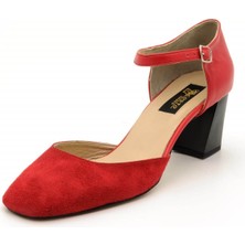 Costo Shoes Topuklu Büyük Numara Kadın Ayakkabısı 9797 98086 Kirmizi Garnili