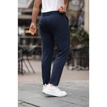Mero Life Erkek Lacivert Italyan Kesim Slim Fit Kaliteli Esnek Likralı Bilek Boy Kumaş Pantolon