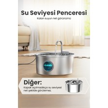 3.2 L Tekli Paslanmaz Çelik Kedi Köpek Için Otomatik Su Pınarı Su Çeşmesi Su Sebili Sessiz Pompalı