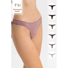 7'li Ekonomik Paket 2071 No Show Iz Belli Etmeyen Pamuklu Basic Tanga