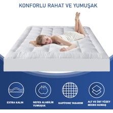 Yatak Pedi Pofuduk 1000 gr Fitted Kapitoneli %100 Pamuklu Micro Kumaş  Uyku Pedi Yatak Koruyucu