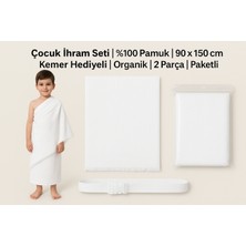 Tawlu Çocuk Ihram Seti | Pamuk | 90 x 150 cm | + Kemer | Organik | 2 Parça | Paketli|