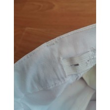 Unısex  Pantolon Kız / Erkek Çocuk Beli Ayarlanabilir Lastikli  Beyaz Keten Pantolon