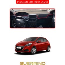 Peugeot 208 (2015-2020)TORPİDO Koruma Halısı Kırmızı Kenar