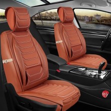 Castor Oto  Ford Fiesta Yeni Uyumlu Lüx Deri Oto Koltuk Kılıfı Ön Arka Takım Bursa Serisi Tarçın