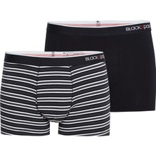Blackspade Erkek Boxer 2'li Paket Stripes 9551 - Siyah
