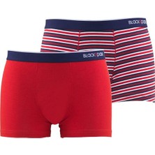 Blackspade Erkek Boxer 2'li Paket Stripes 9551 - Kırmızı