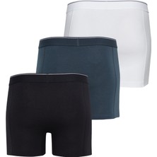Blackspade Erkek Boxer 3'lü Paket Tender Cotton 9673 - Beyaz Siyah Antrasit
