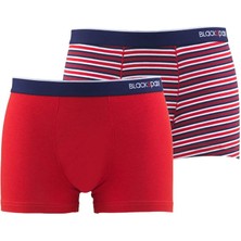 Blackspade Erkek Boxer 2'li Paket Stripes 9551 - Kırmızı