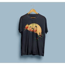 Oversize Kuşlar Tasarım Unisex T-Shirt
